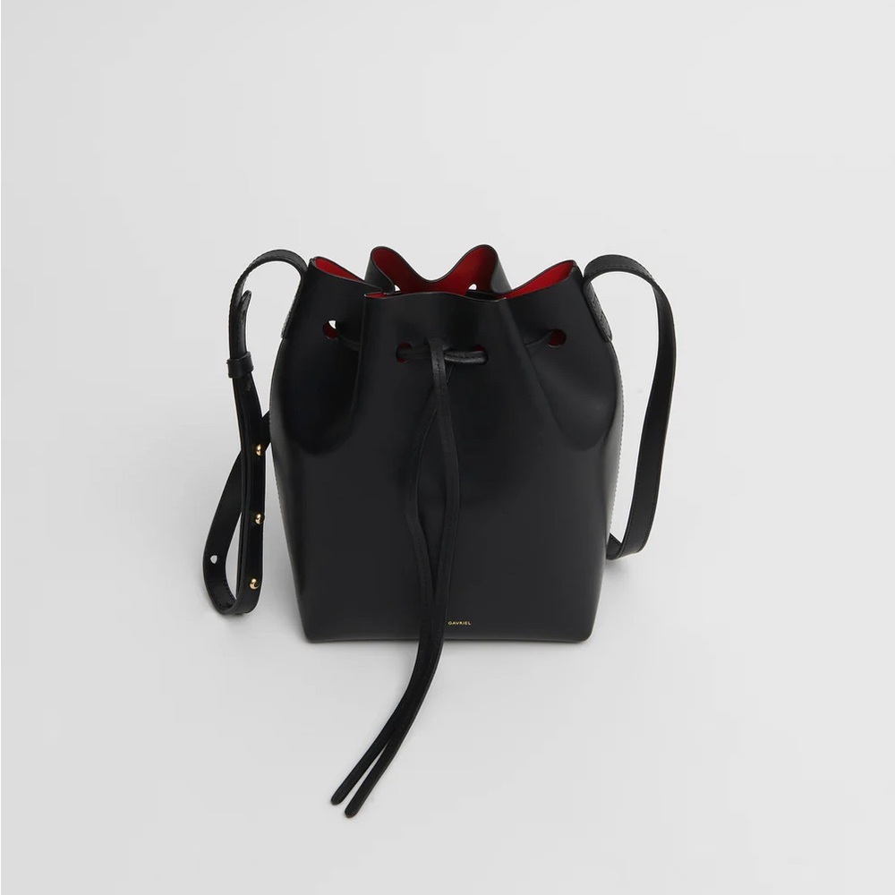 Mansur Gavriel Black Bucket Bag mini size